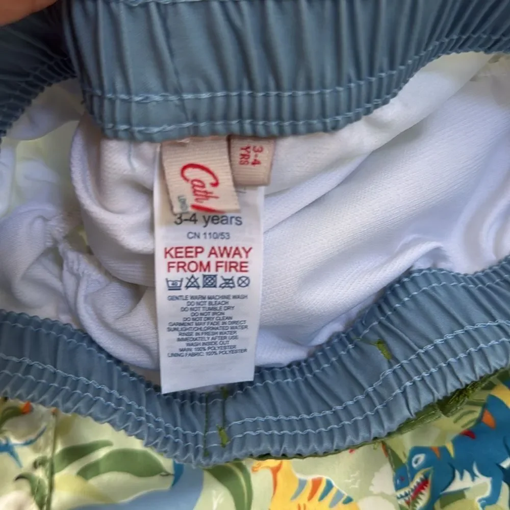 Cath Kids Dino Swim Trunks Lined Sz 3/4T